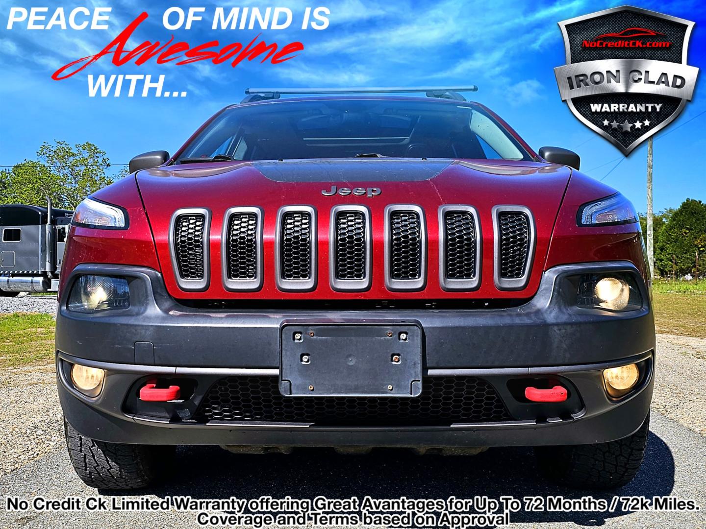 2014 Red Jeep Cherokee Trailhawk 4WD (1C4PJMBS2EW) with an 3.2L V6 DOHC 24V engine, 9-Speed Automatic transmission, located at 18001 Kellogg Rd, Saucier, MS, 39574, (228) 832-1441, 39.421459, -76.641457 - Photo#2